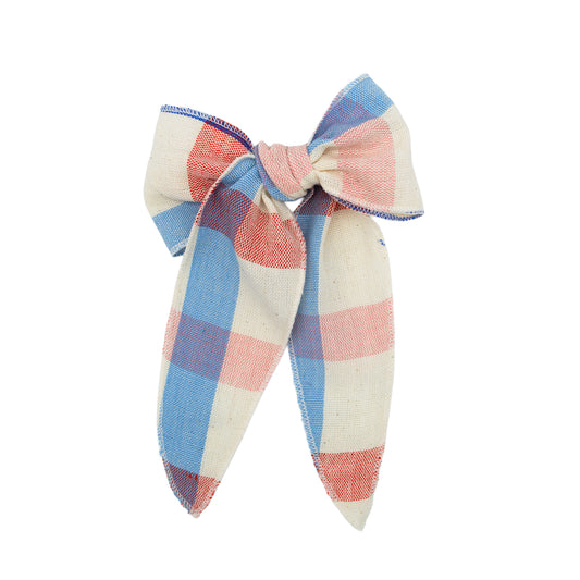 Folklore Large Bow in Americana Plaid