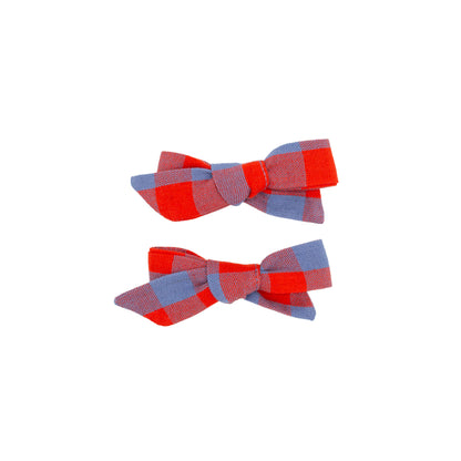Folklore Small Bow Set in Primary Plaid