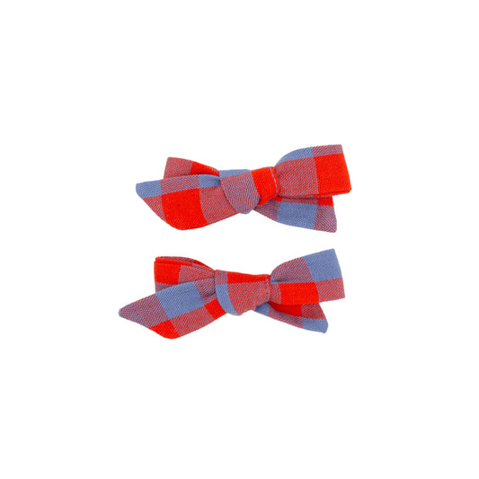 Folklore Small Bow Set in Primary Plaid