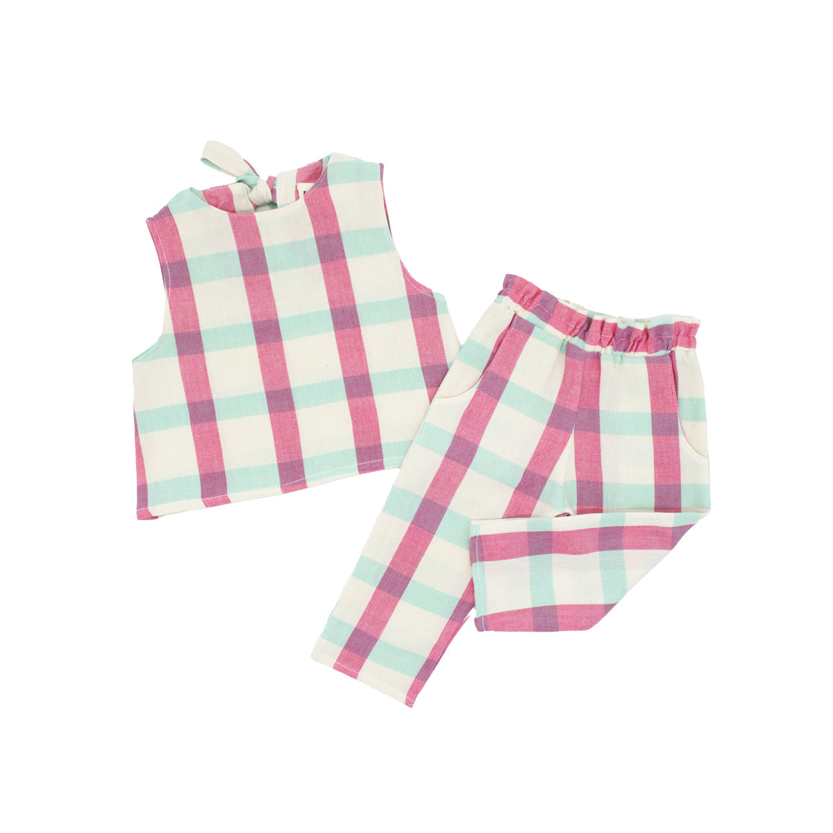 Mini Bobbie Pant Set in Minty Berry