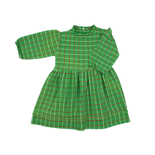 Drew Girl Dress in Festive Green