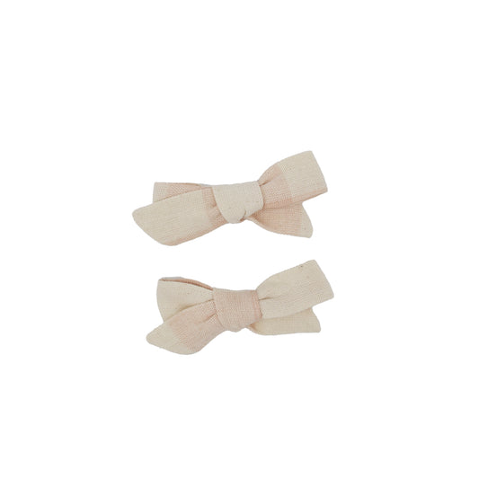 Folklore Small Bow Set in Tan Beige