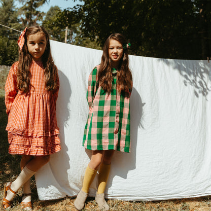 Mabel Girl Dress in Rosie Check