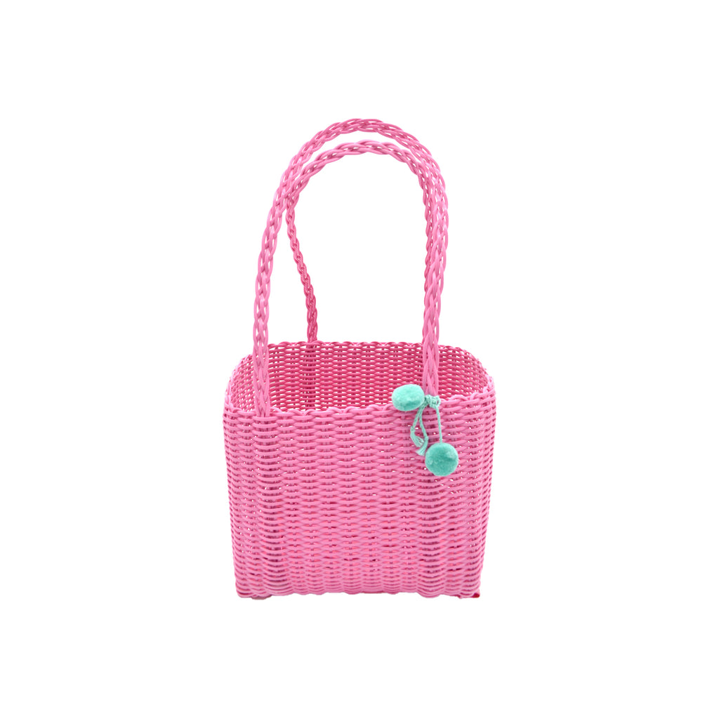 girl pink basket bag purse