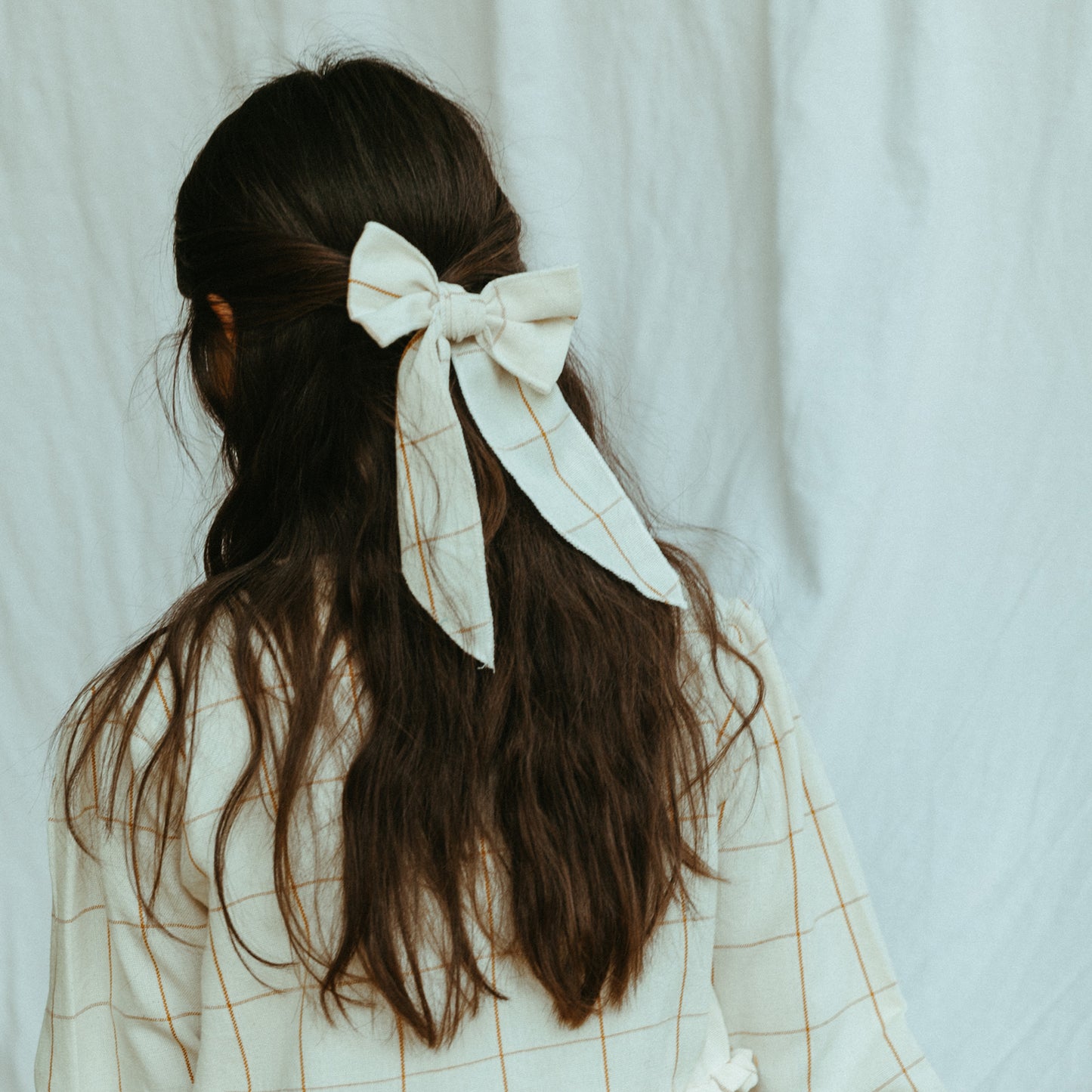 Folklore Large Bow in Nutmeg Gingham