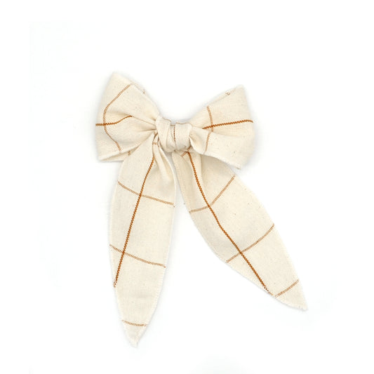Folklore Large Bow in Nutmeg Gingham
