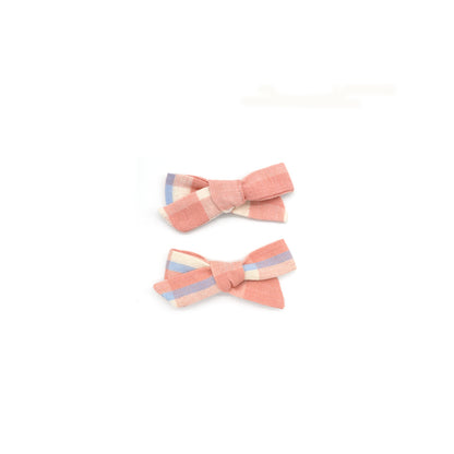 Folklore Small Bow Set in Plaid Pink