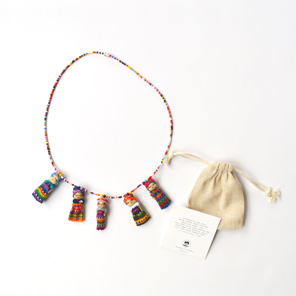 worry doll necklace folklore guatemala