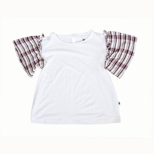 Natalia Women Top in Dorado y Rojo