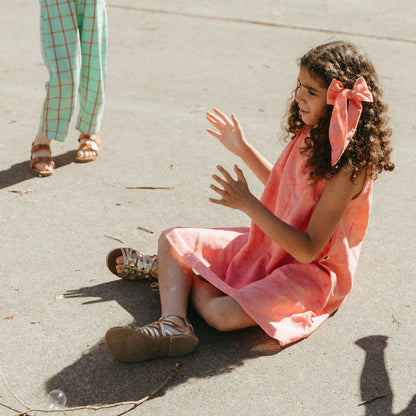 June Girl Dress in Hibiscus