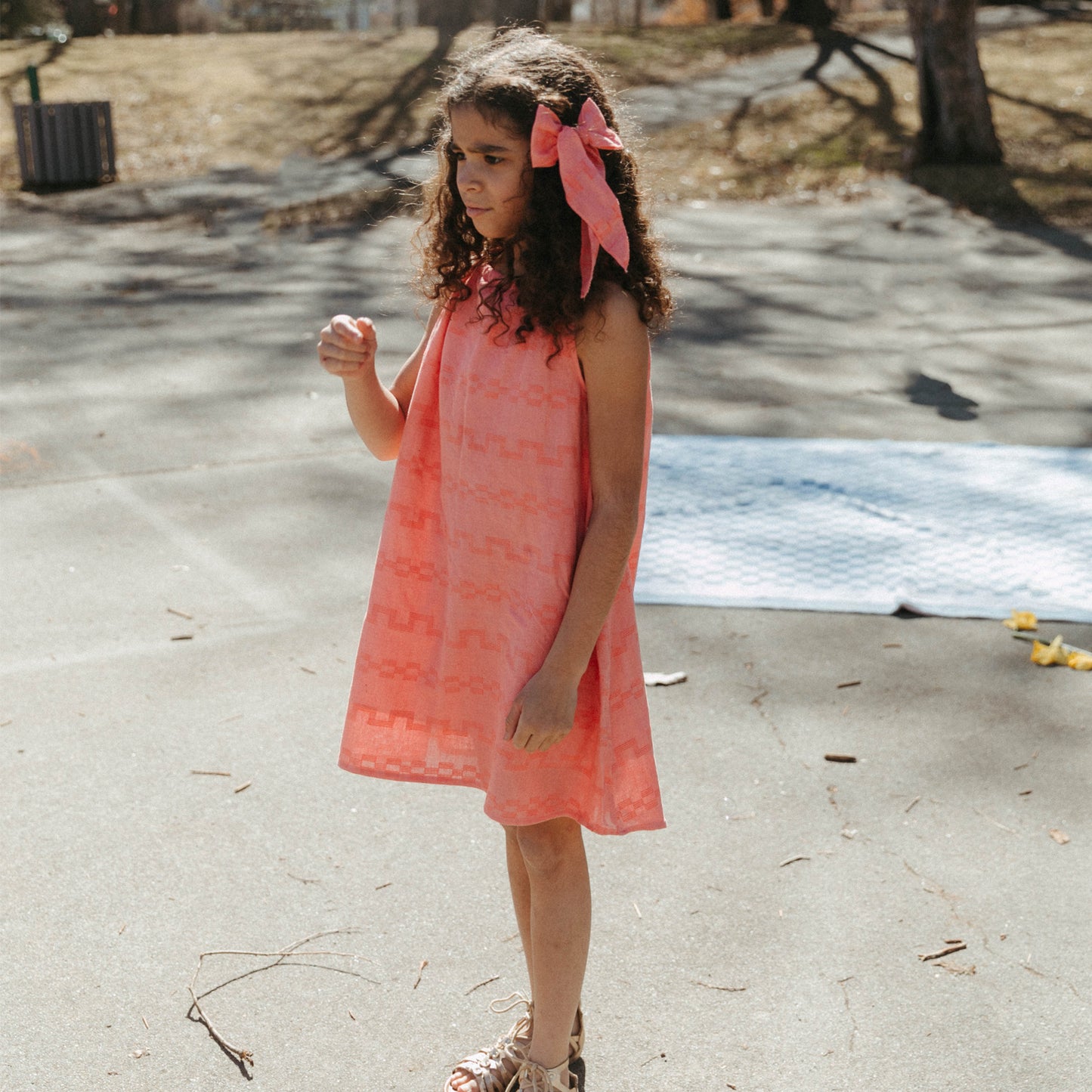 June Girl Dress in Hibiscus